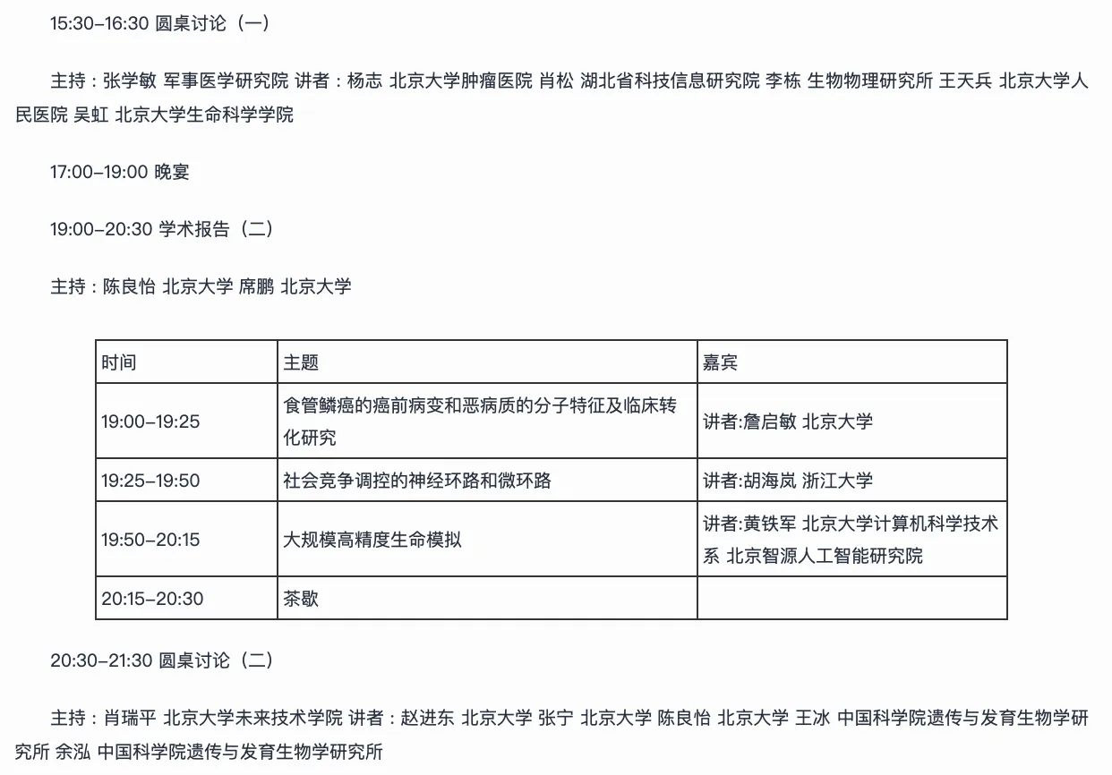 Meeting agenda of the First Huairou Forum, page two